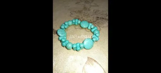 عقد من حجر فيروز طبيعي الأصلي