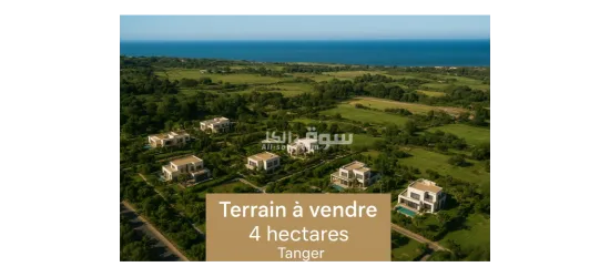 أرض للبيع في طنجة – أشقار – موقع استراتيجي وإطلالة على البحر – مساحة 4 هكتارات